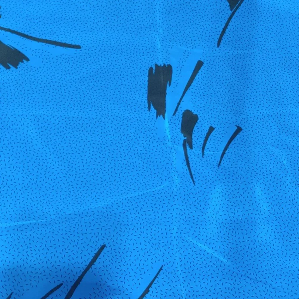 Vintage 80s Abstract Brushstroke Fabric 2.5 Yards Deadstock Made in Japan Poly